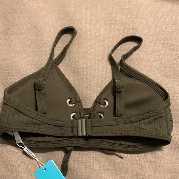 Seafolly Inka Rib Lace Up Bikini Top - Picture 3 of 8